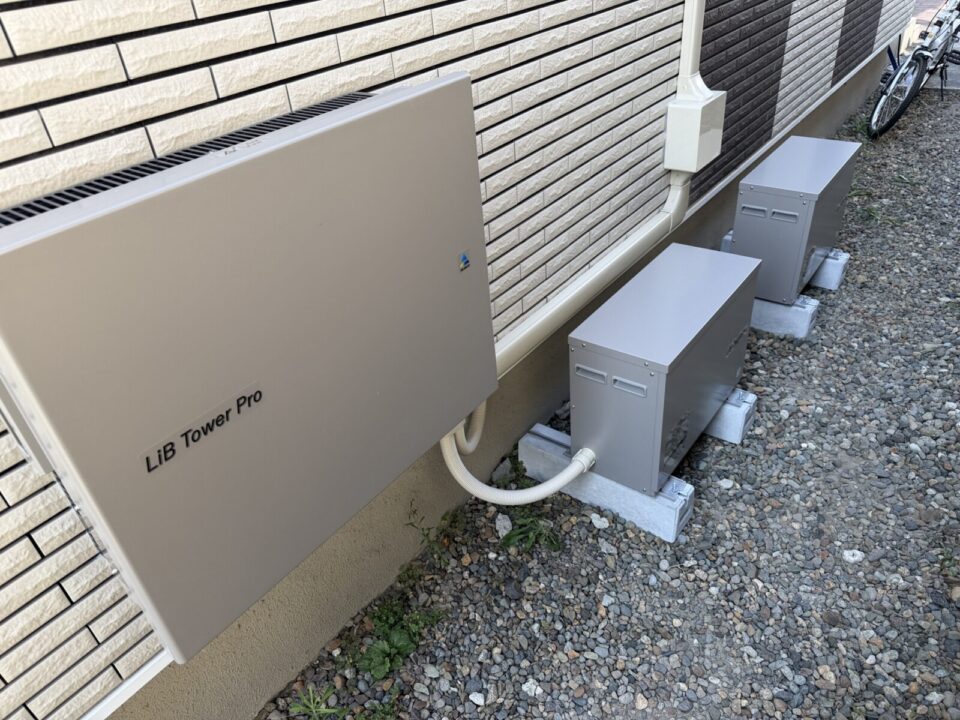 山形県酒田市でOMKが設置した長府工産ニチコン蓄電池14.9kWh